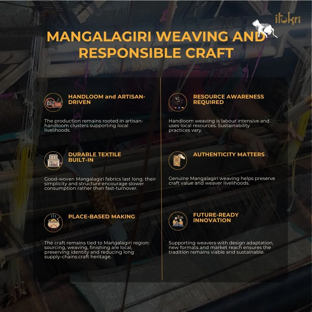 Multicolor - Mangalagiri Handloom Cotton Single Bed Cover (84 x 59 in) - Image 6