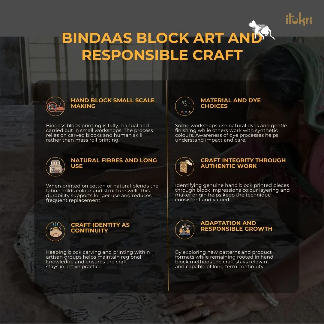 Green - Handloom Block Print  Natural Dyed Linen Bindaas Stole 12 - Image 6