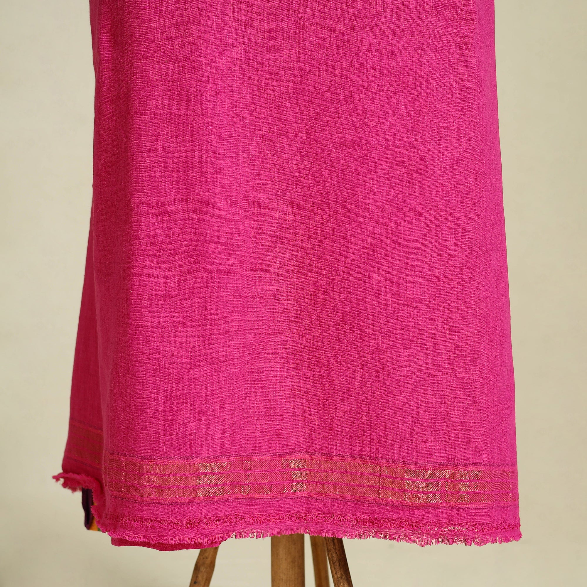Pink - 3pc Kutch Handloom Organic Kala Cotton Unstitched Dress Material 09 - Image 6