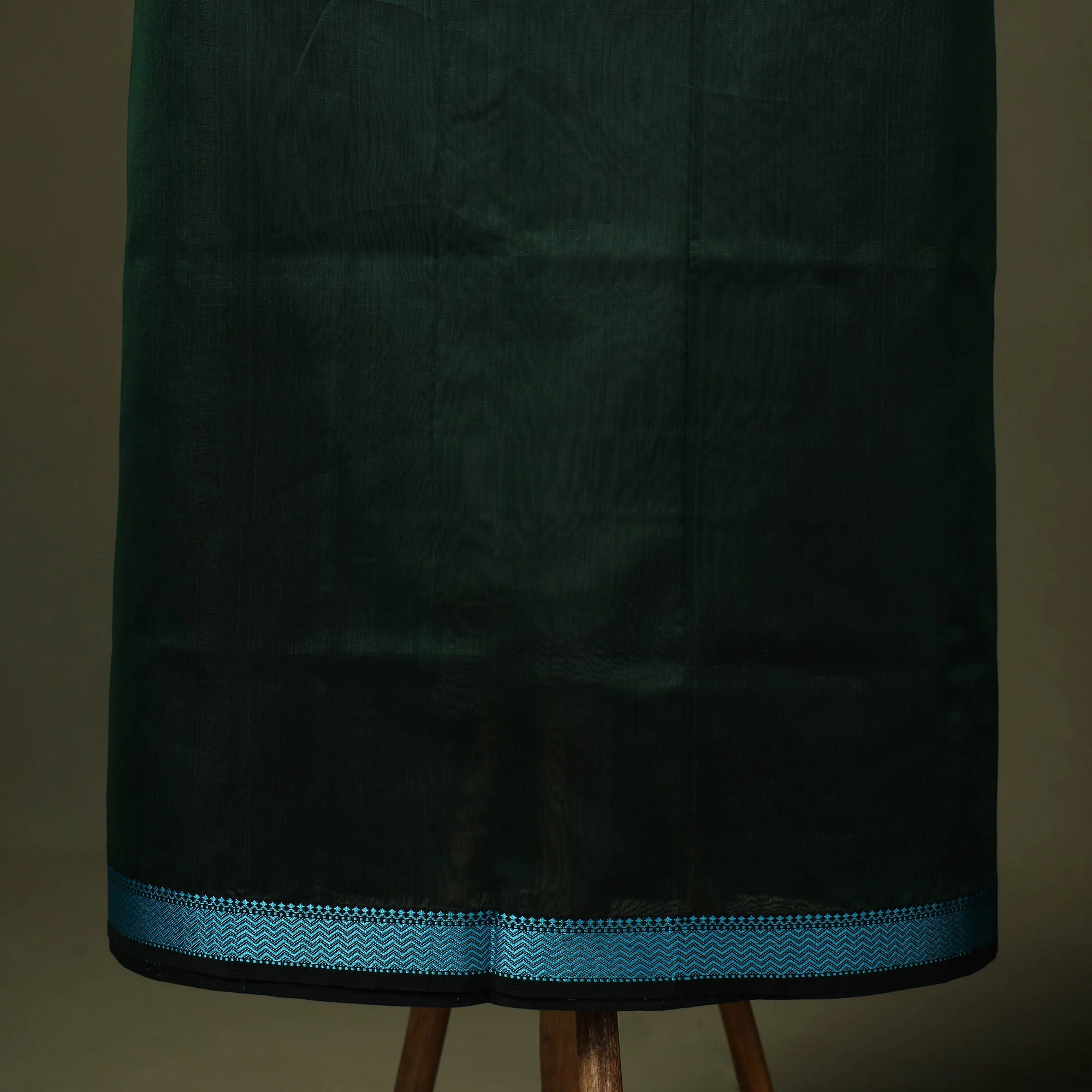 Green - 2pc Handloom Unstitched Maheshwari Dress Material with Border 31 - Image 4