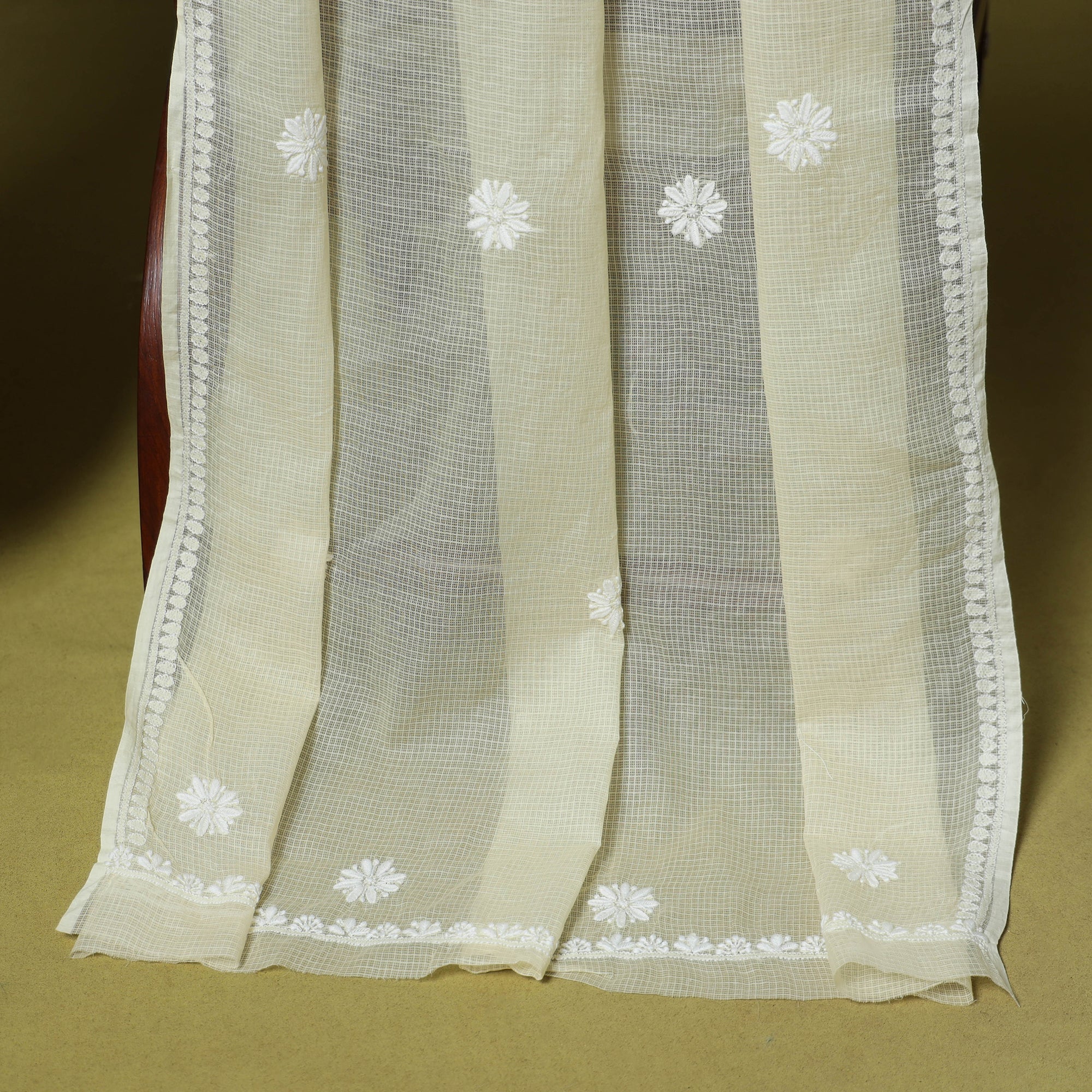 2pc Kota Doria Cotton Unstitched Chikankari Dress Material 13 - Image 4