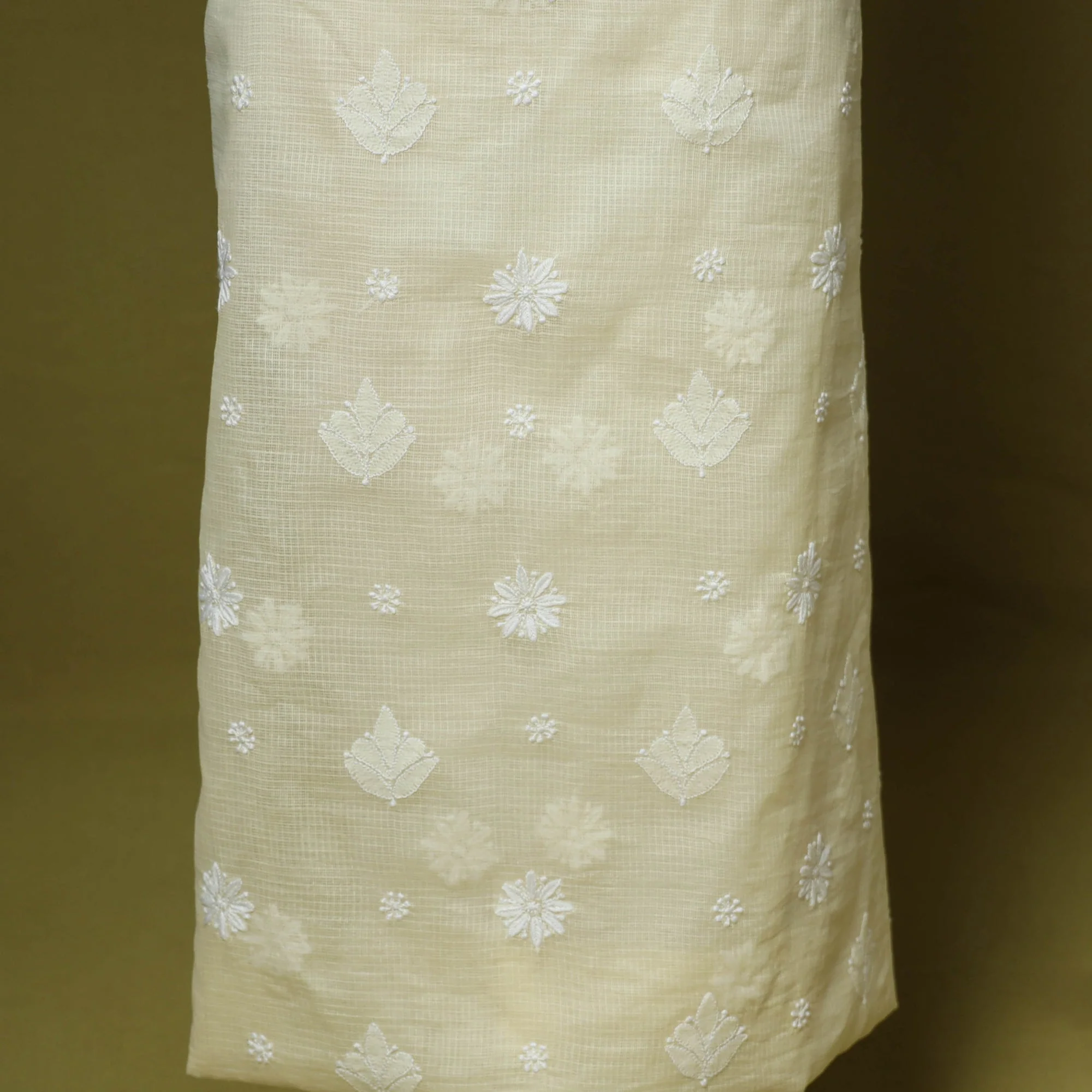 2pc Kota Doria Cotton Unstitched Chikankari Dress Material 13 - Image 5