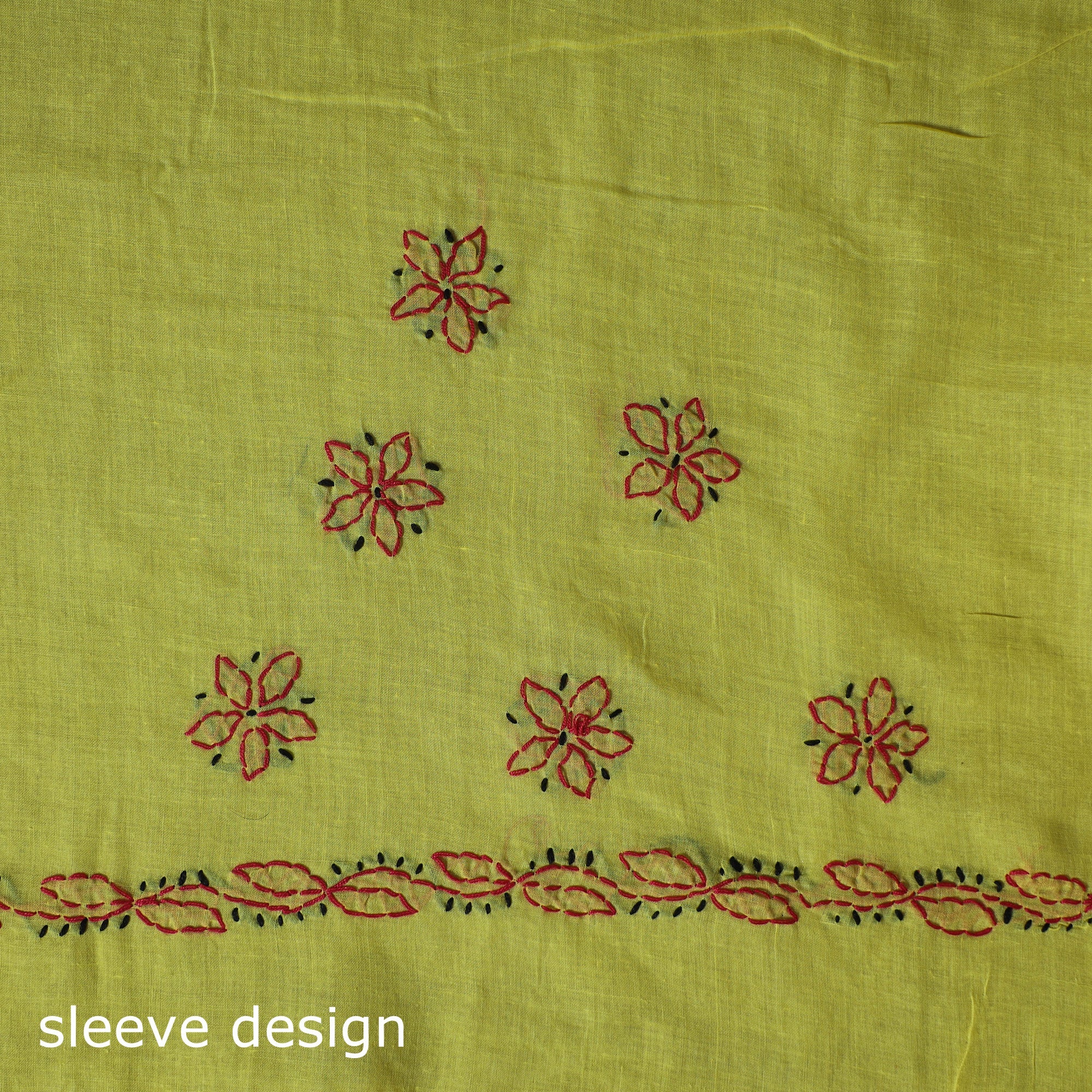Yellow - 3pc Hand Embroidery Cotton Lucknow Chikankari Dress Material 29 - Image 7