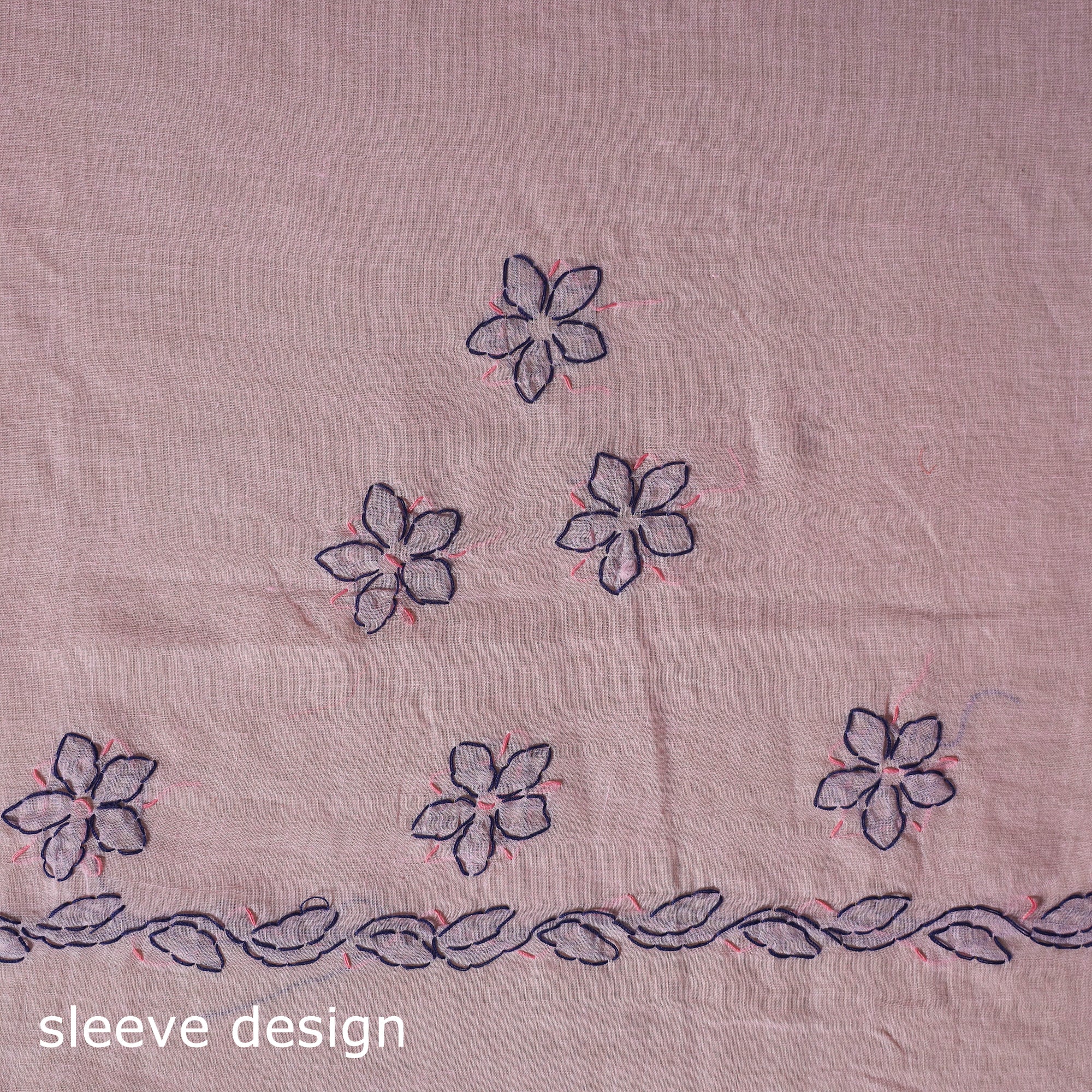 Pink - 3pc Hand Embroidery Cotton Lucknow Chikankari Dress Material 33 - Image 7