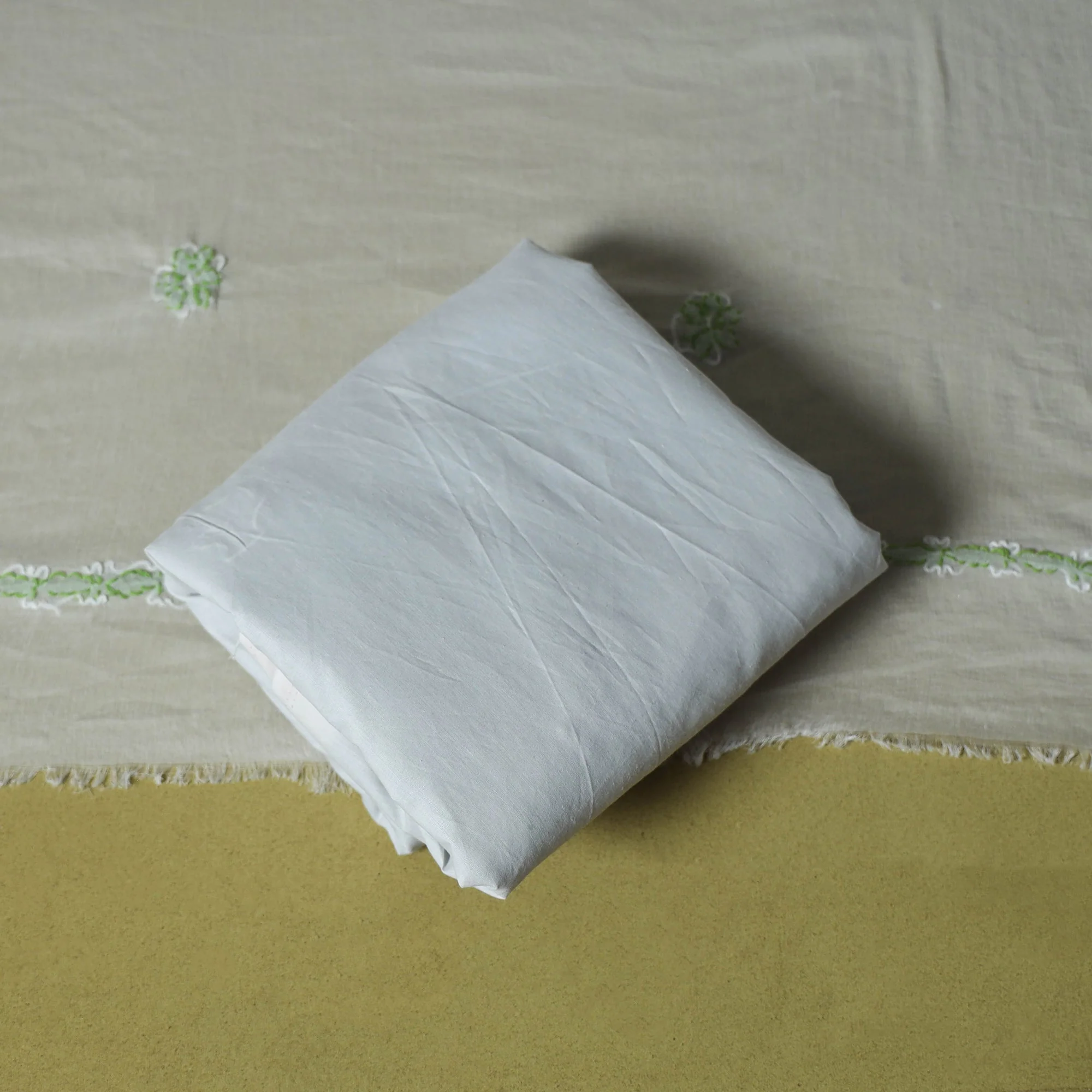 Green - 3pc Hand Embroidery Cotton Lucknow Chikankari Dress Material 81 - Image 4