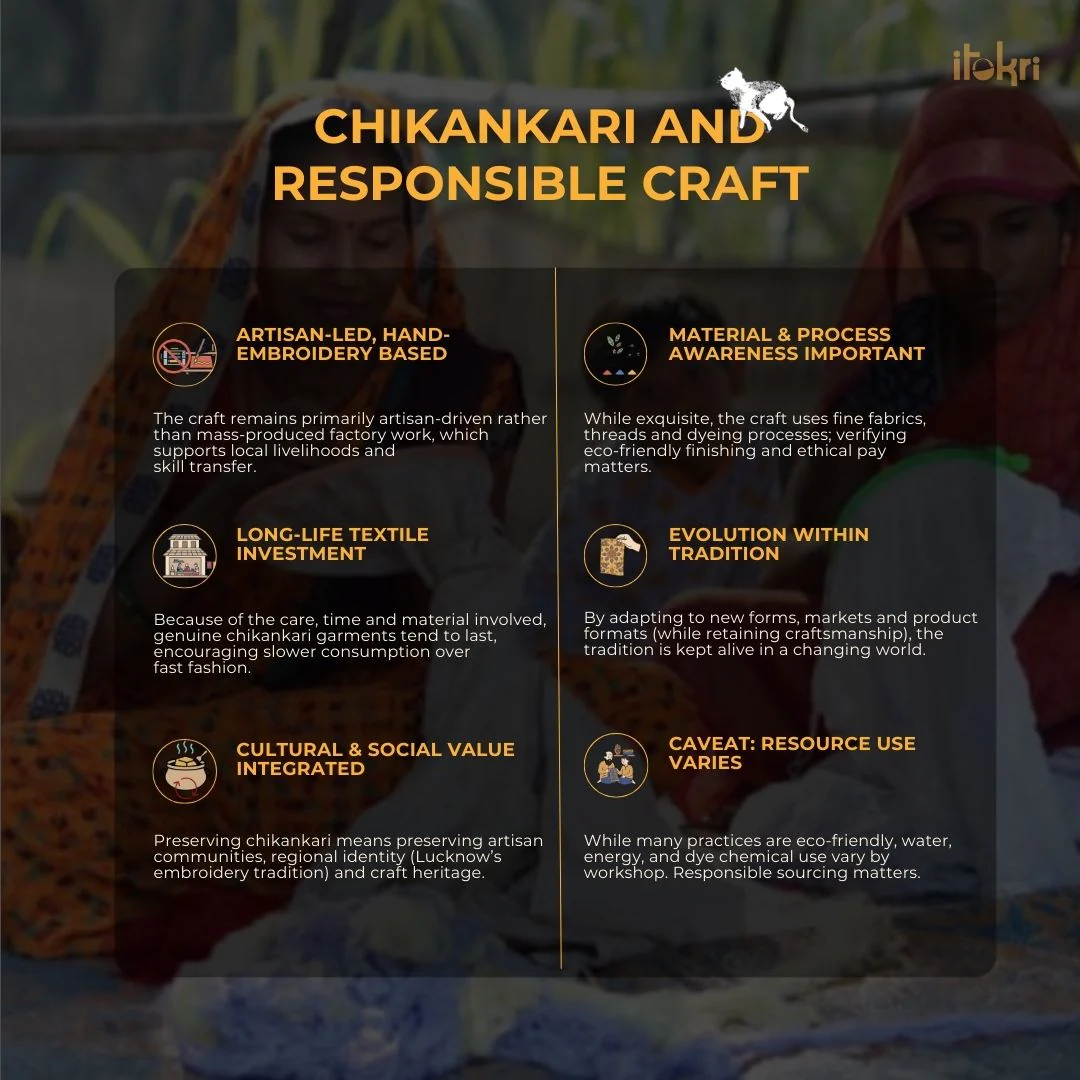 Green - 3pc Hand Embroidery Cotton Lucknow Chikankari Dress Material 81 - Image 8