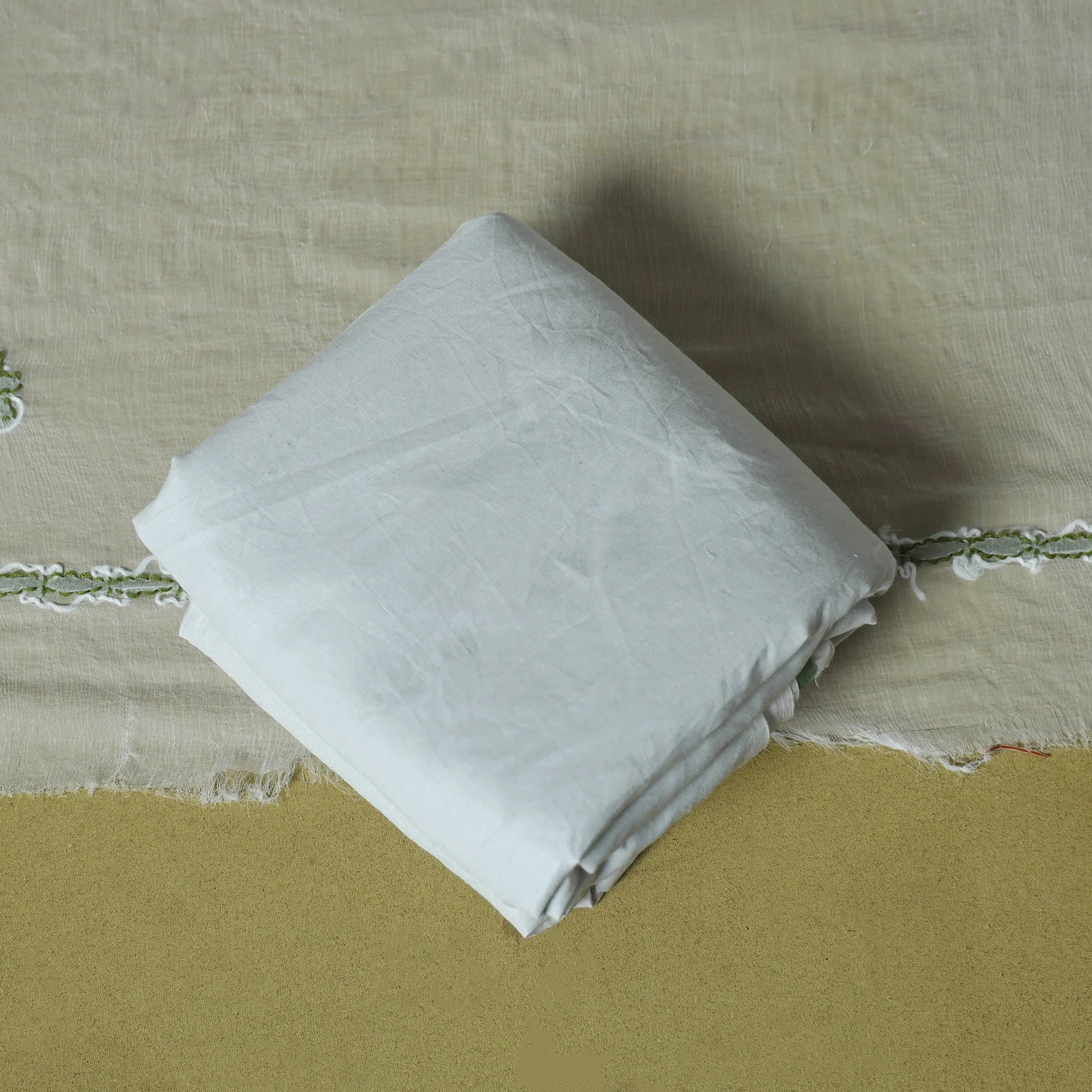 Green - 3pc Hand Embroidery Cotton Lucknow Chikankari Dress Material 83 - Image 4