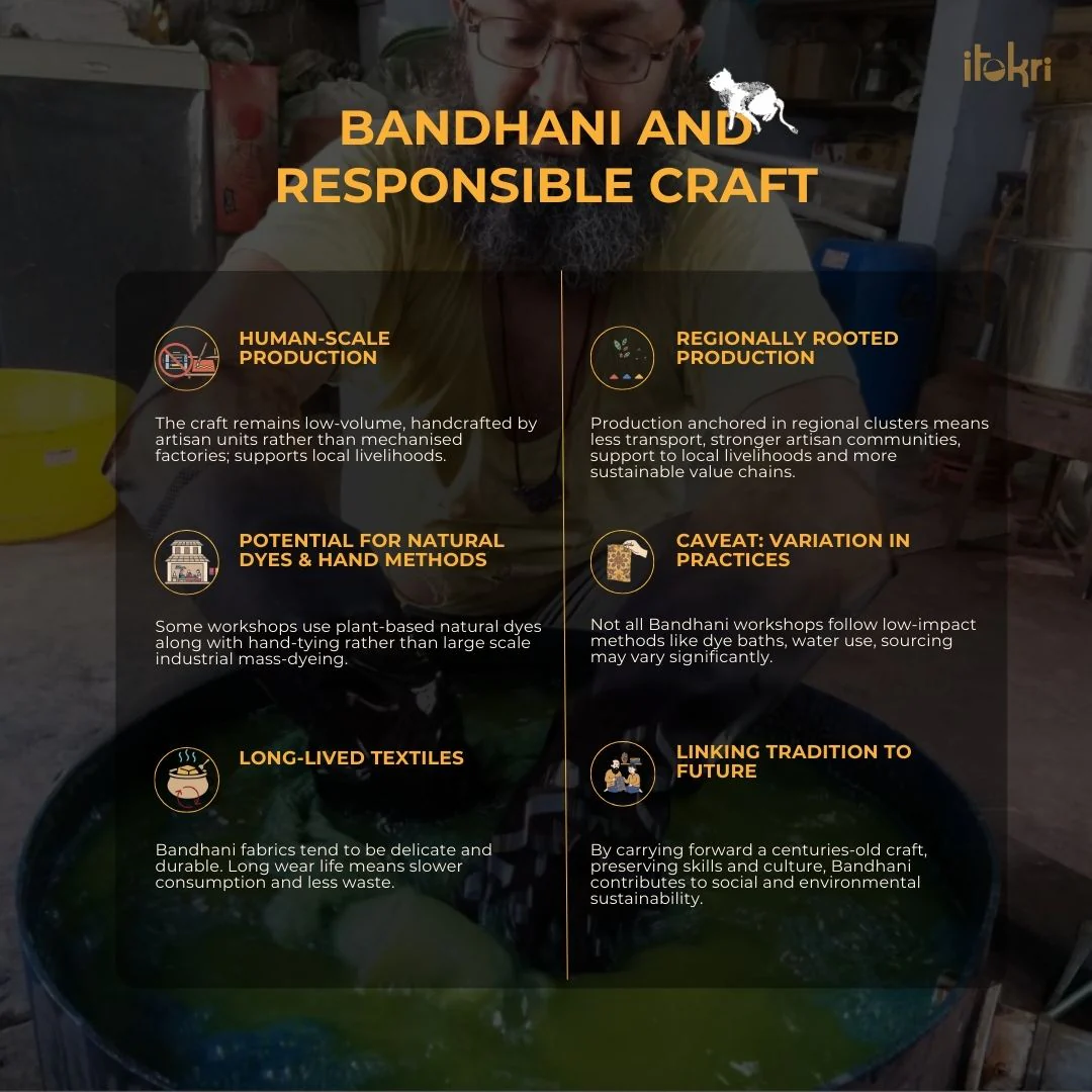 Grey - 3pc Kutch Tie-Dye Satin Cotton Unstitched Bandhani Dress Material 23 - Image 8