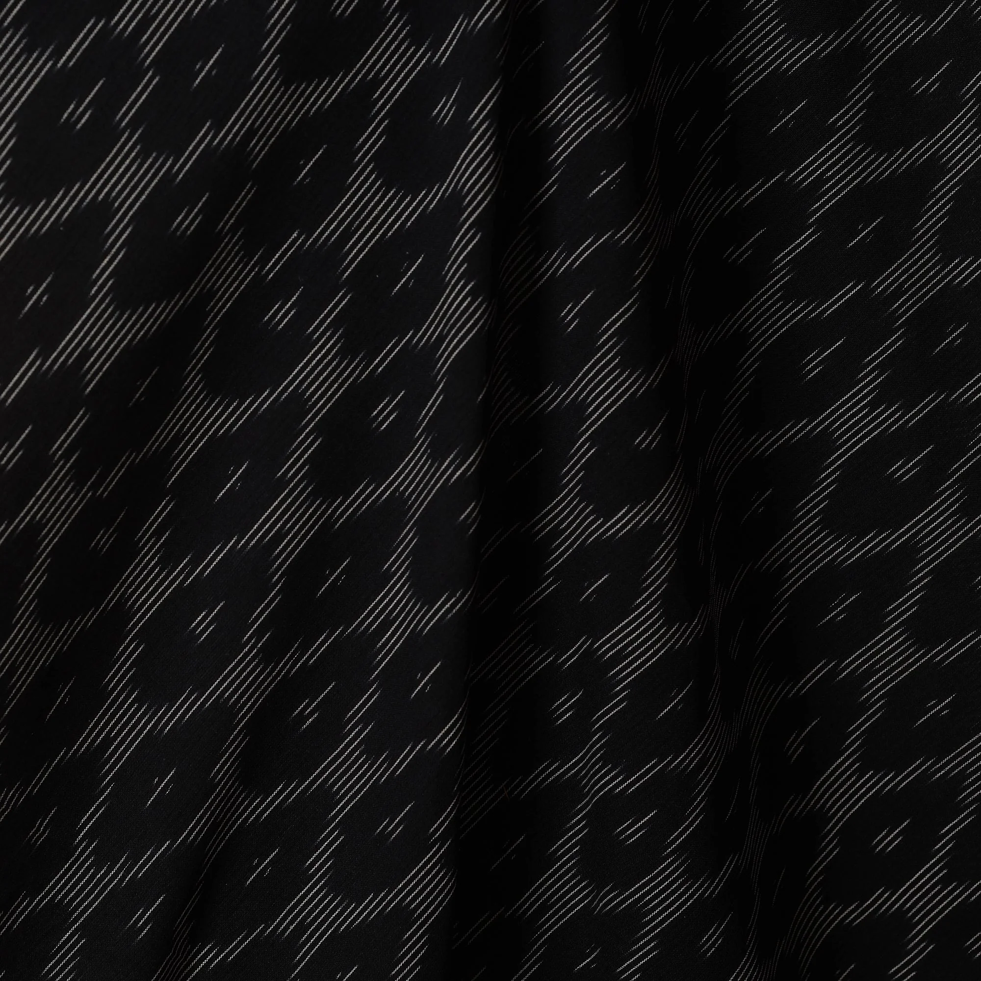 Black - Cotton Pochampally Ikat Fabric 30 - Image 3