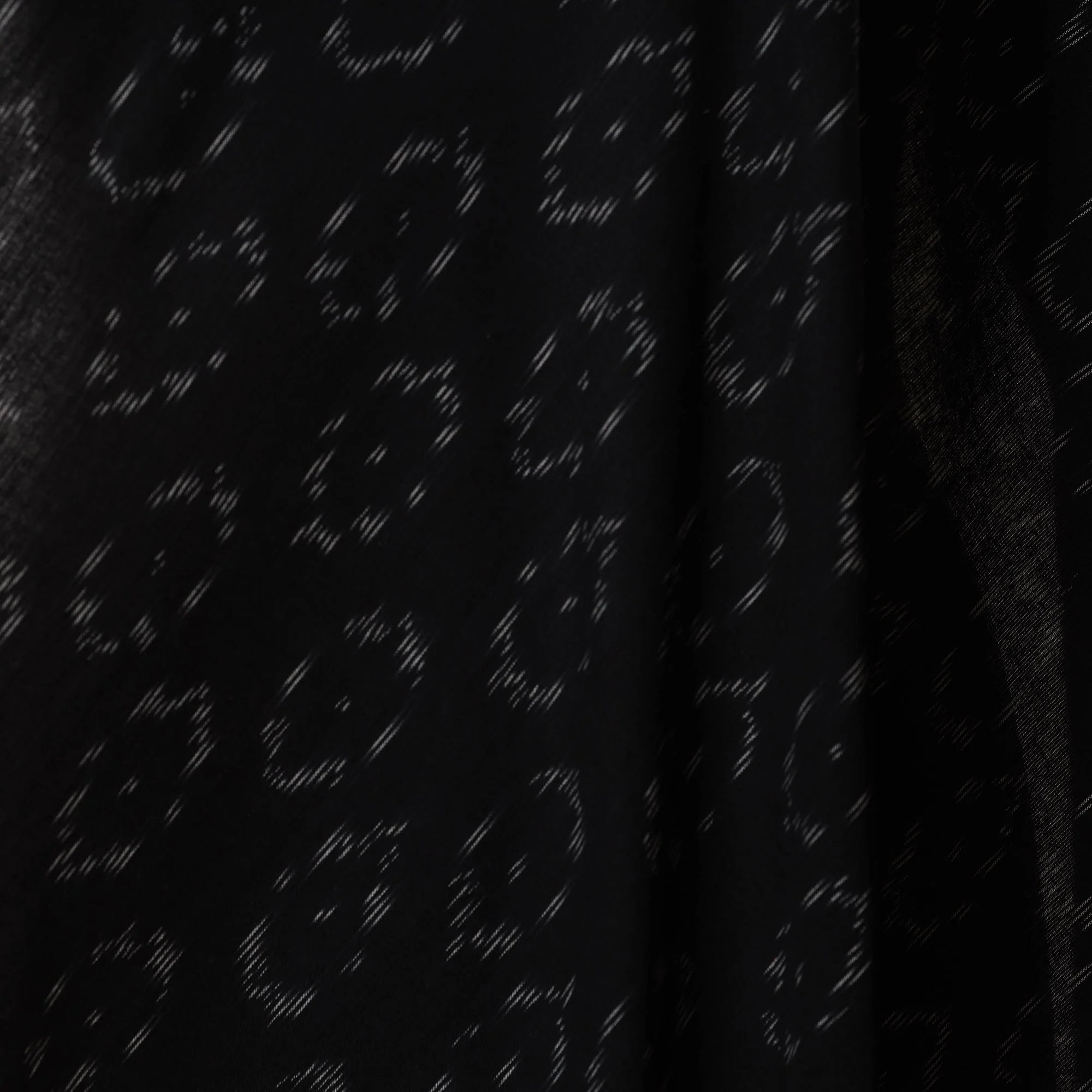 Black - Cotton Pochampally Ikat Fabric 32 - Image 3