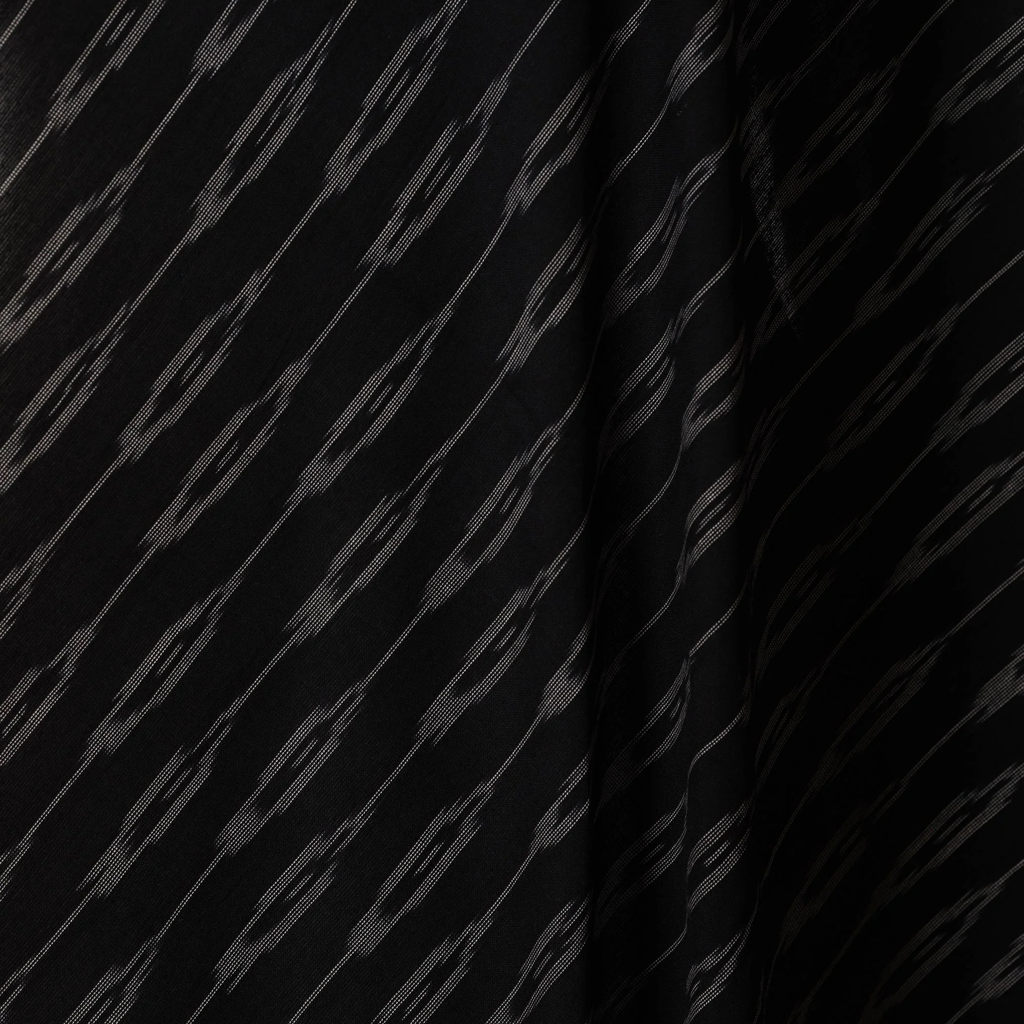 Black - Cotton Pochampally Ikat Fabric 35 - Image 3