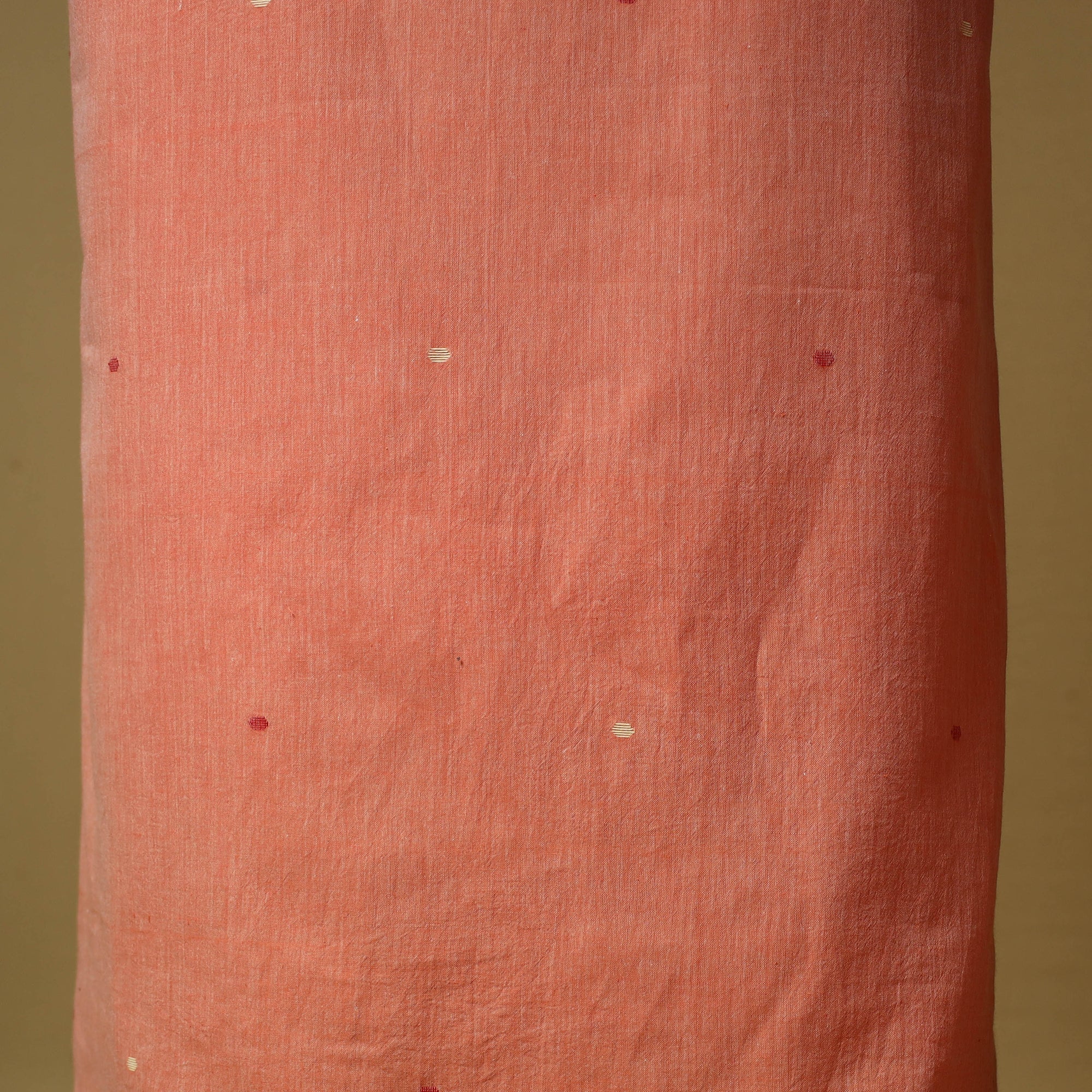 Peach - Handloom Bengal Jamdani Cotton 2pc Unstitched Dress Material 12 - Image 4