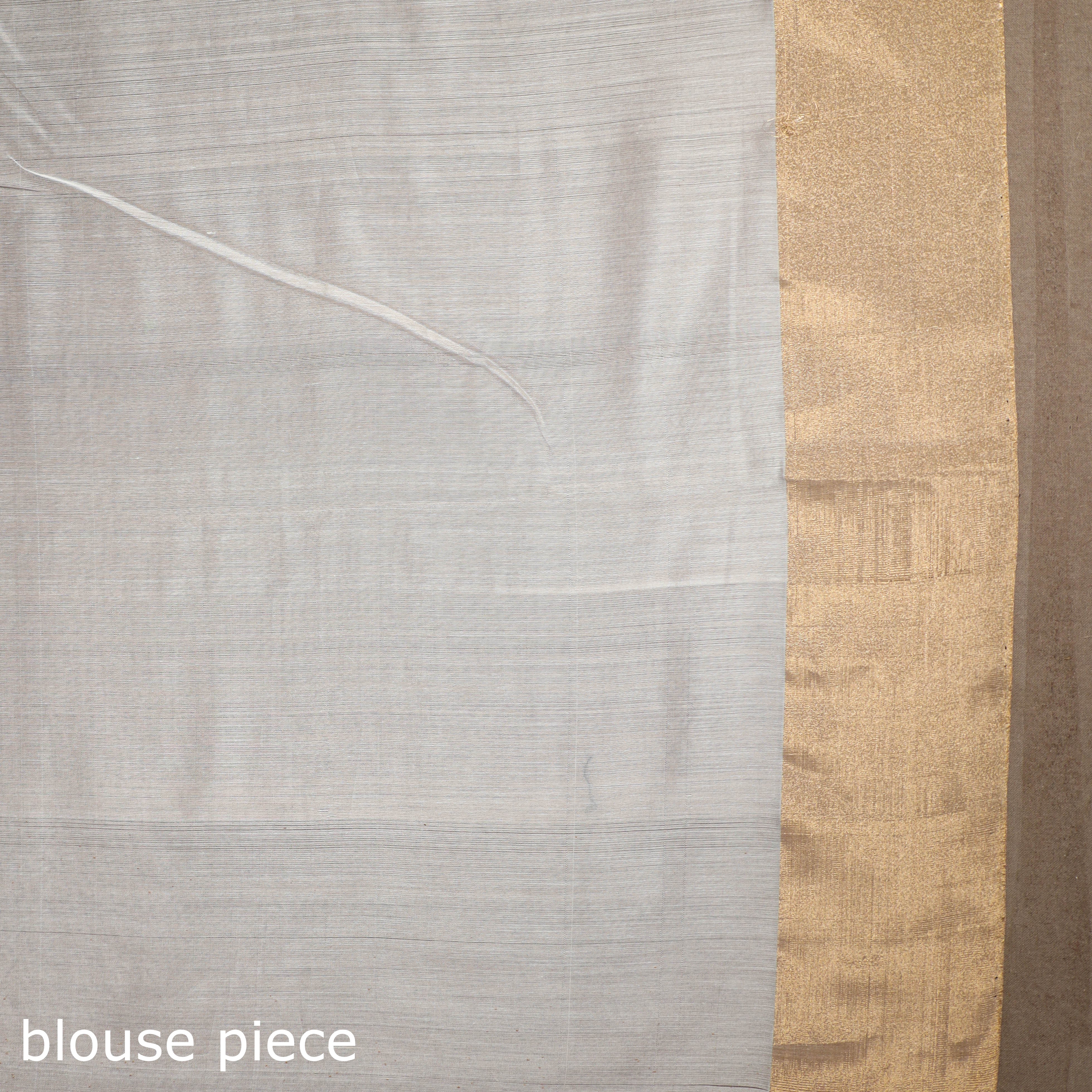 White - Handloom Zari Work Chanderi Silk Saree 20 - Image 6