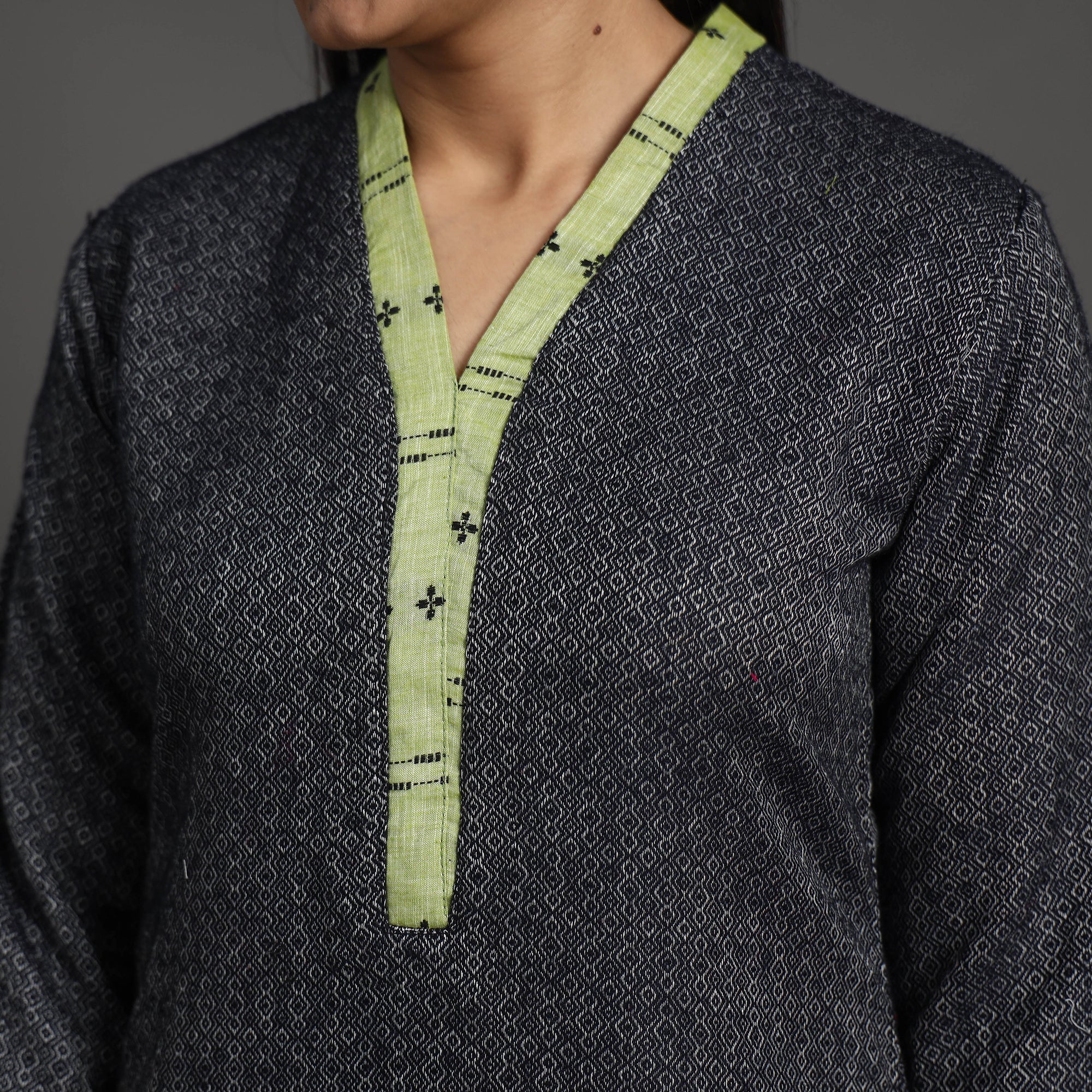 Inaya Black Merino Woolen Kurta - Image 5