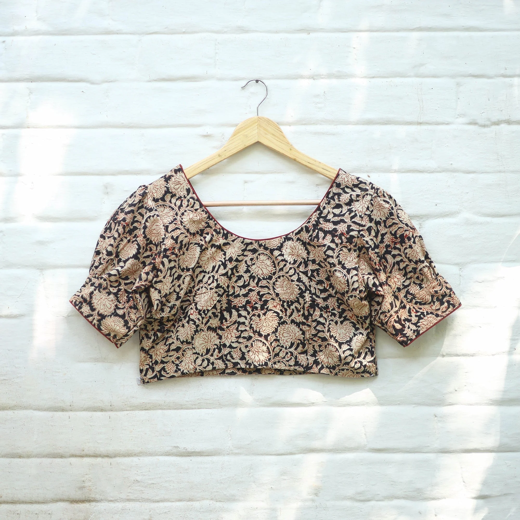 Pedana Block Print Cotton Stitched Kalamkari Blouse 11 - Image 4